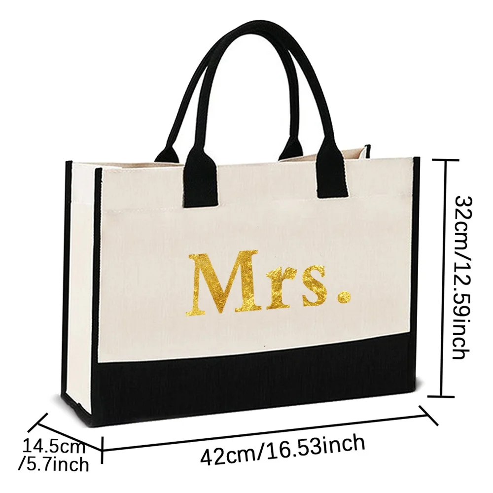 Personalized Customized Name 2025 New Retro Coarse Linen Cloth Bag Top Handle Foldable Shopping Bags Multiple Styles Handbag
