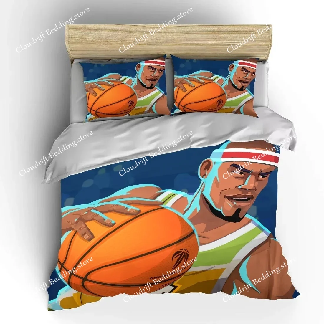 

Basketball Star Shooting Animationr Duvet Cover Pillowcase Bedding Set Single Twin Full Size for Kids Adults Bedroom King Cover