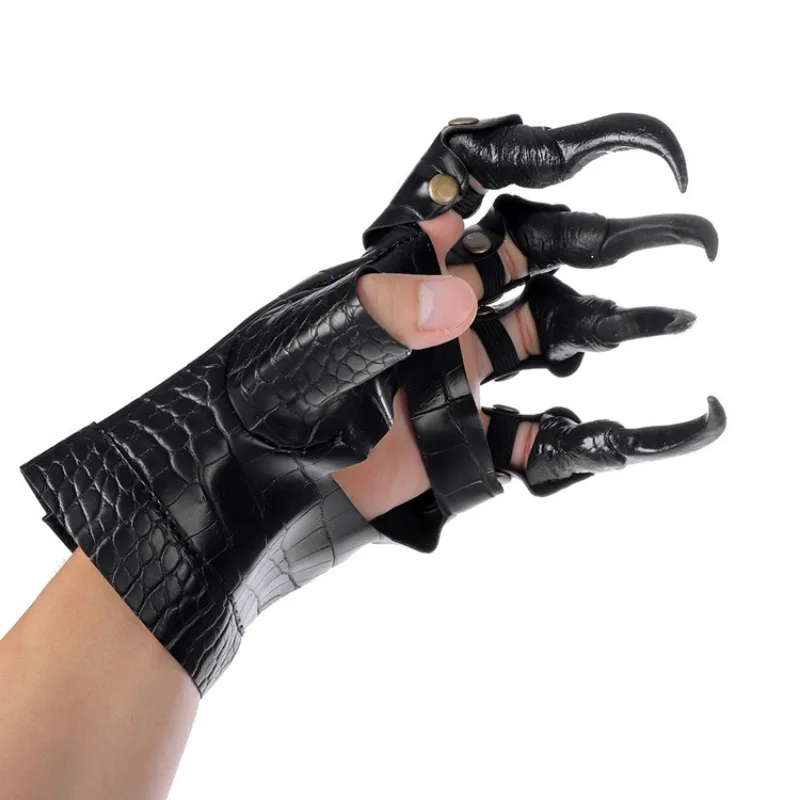 Horror Costume Halloween Props Black Dragon Claw Gloves Carnival Scary Cosplay Party Decoration Novelty Funny Toys