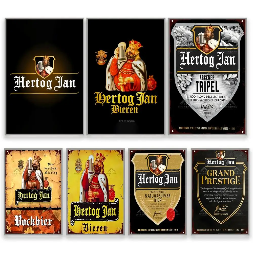 Beer Tin Sign Vintage H-Hertog Jan Hobby Room Setup HD Graphic Mural High Resolution Poster Poster