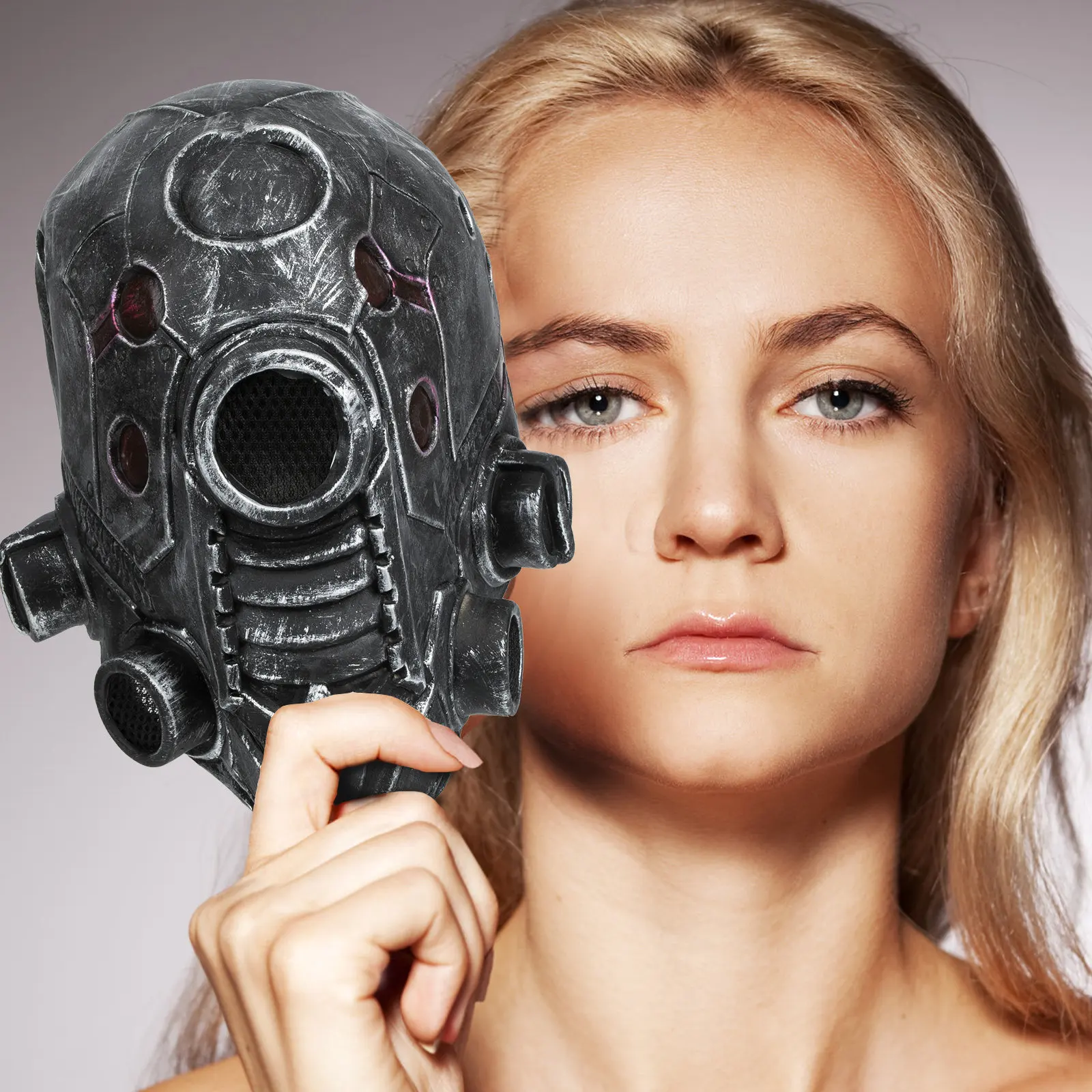 

Halloween Steampunk Mask Adult Cosplay Prop Realistic Creepy Latex Halloween Mask for Masquerade Carnival Makeup Party Steampunk