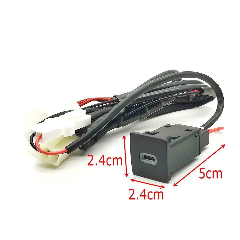 Car Type-C Right round corner Quick Charger QC3.0 USB Interface Socket Fast Charging Power Adapter Switch For VW Golf 6 MK6