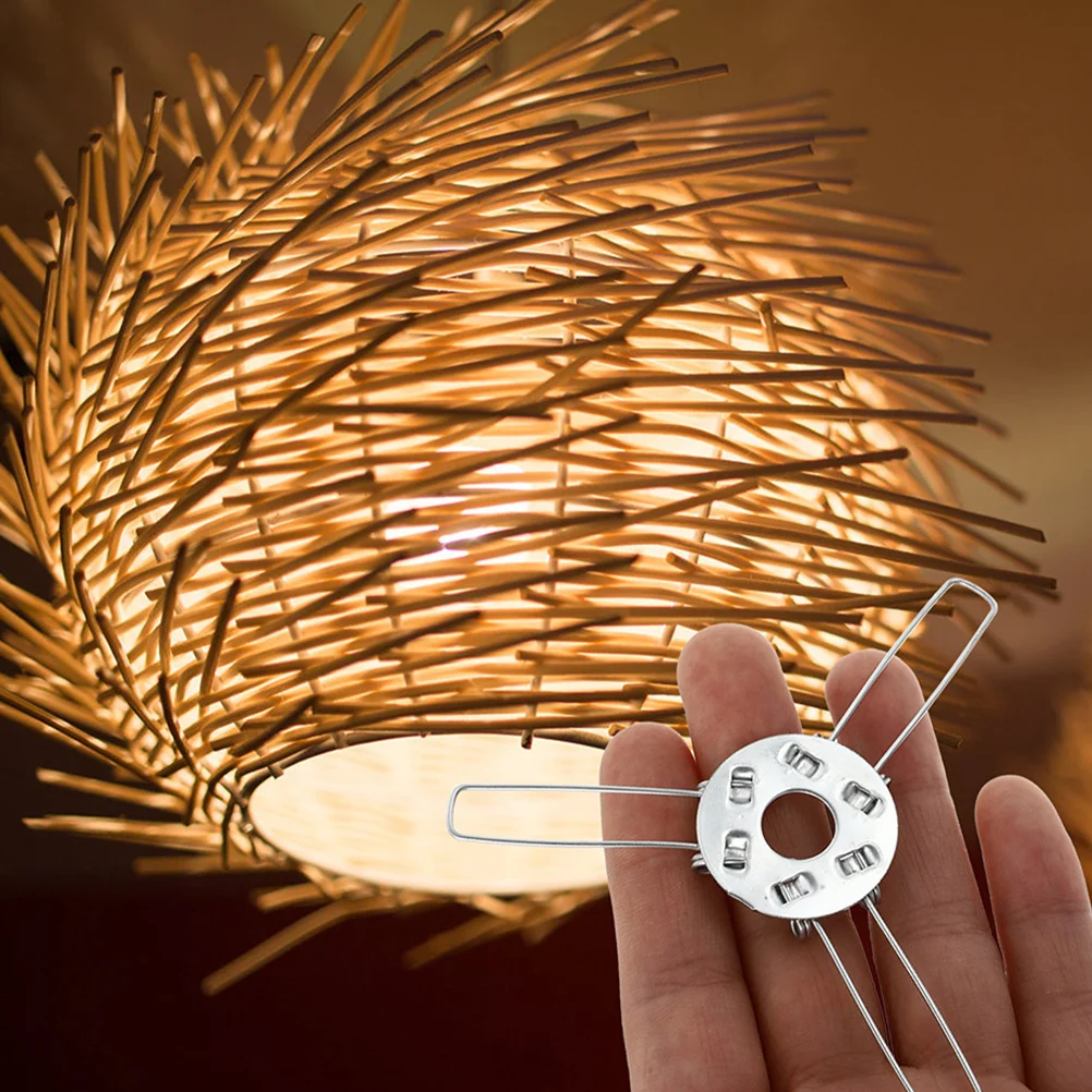 24 szt. Trójramienne uchwyty do lamp, klipsy 140 mm, metalowe sprężynowe mocowania do rattanu, bambusa, szklanych abażurów, do samodzielnego montażu opraw oświetleniowych, srebrne.