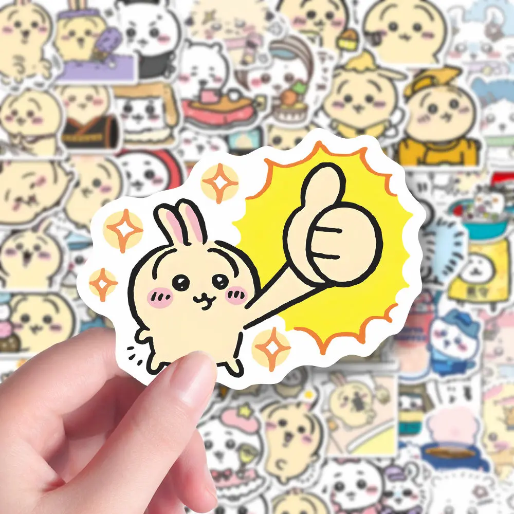 10/62/124PCS Cute Chiikawa Stickers Cartoon Scrapbooking Journaling Phone Case Luggage Decal Graffiti Waterproof Sticker Kid Toy