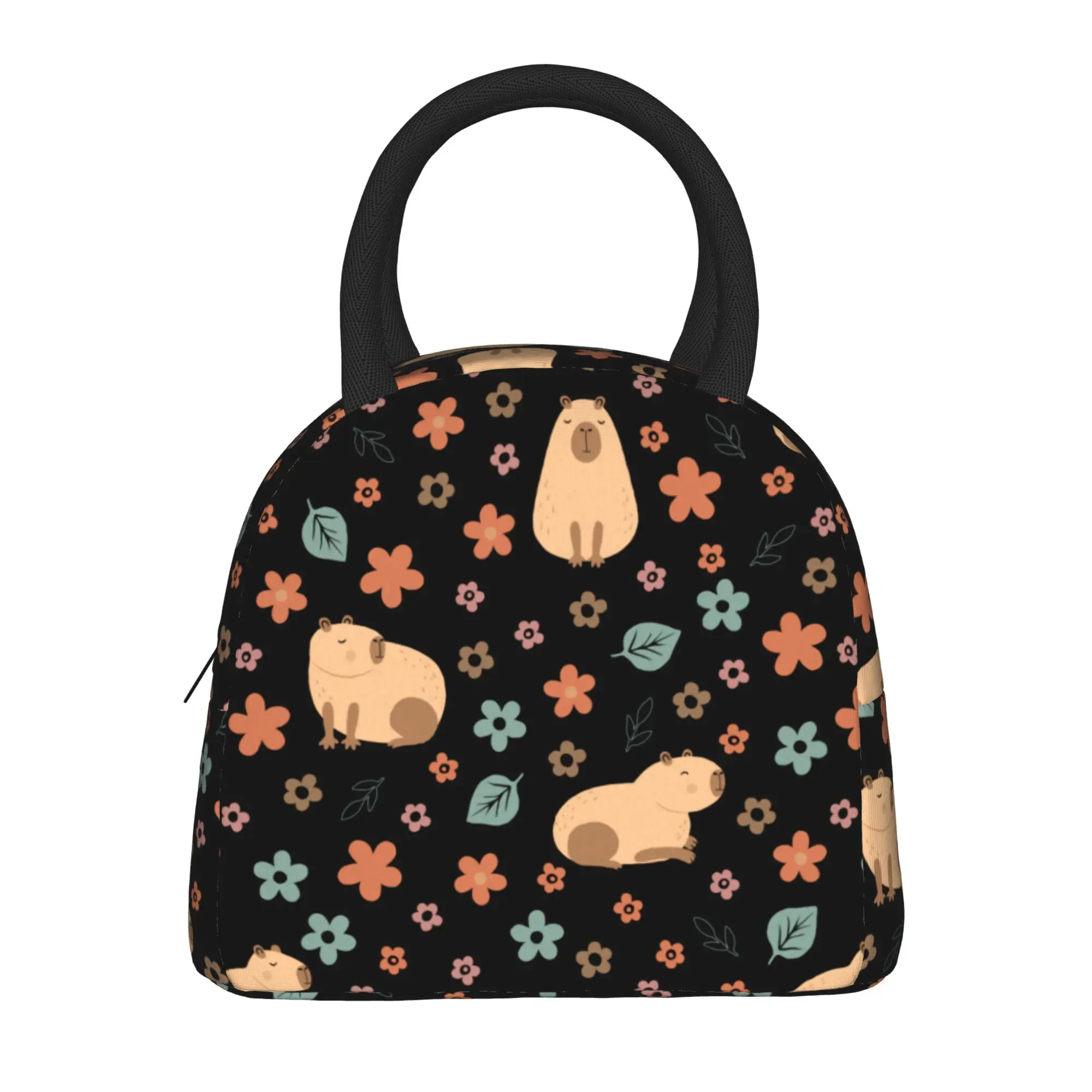 Cute Capybara Cartoon  Insulated Lunch Bags Thermal Bag Reusable  Portable Lunch Box Tote for Men Women College  Outdoor