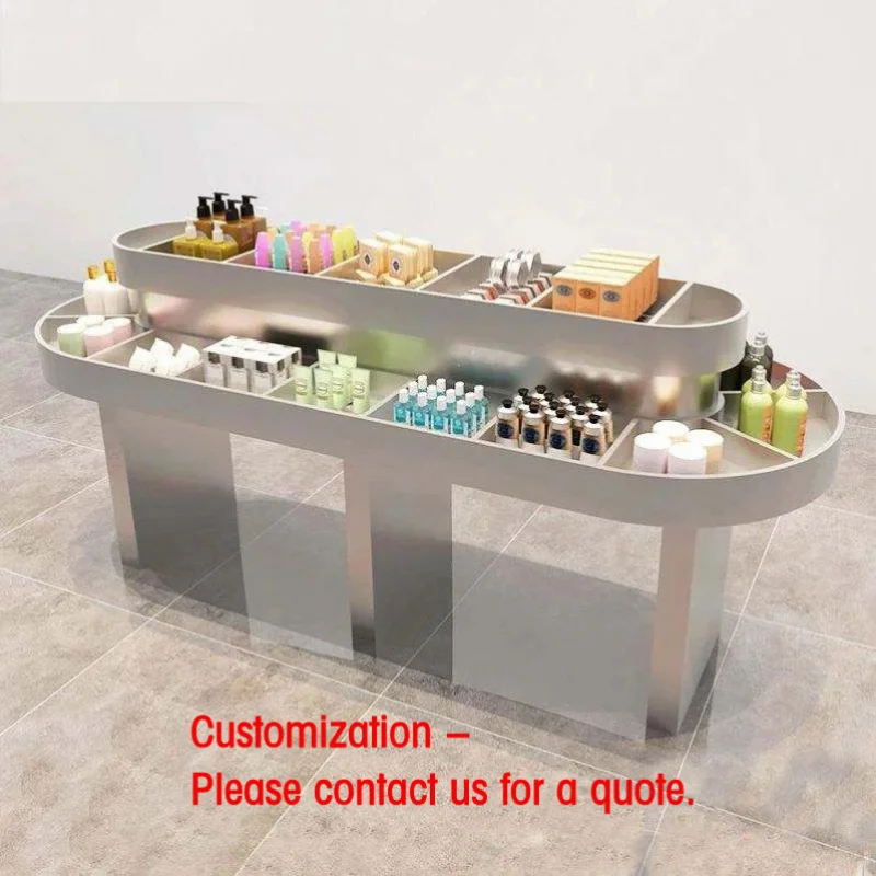 custom.Modern Eco-Friendly Recyclable LED Lighted Tiered Shelf Beauty Supply & Cosmetic Folder Shopping Mall Use