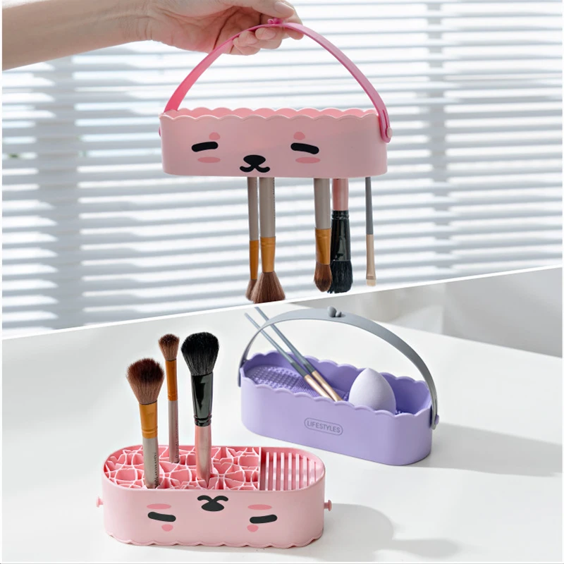 

Makeup Brush Cleaning Box Makeup Brush Desktop Storage Shelf Hanging Drying Eyeshadow Brush Rack Makeup Sponge Drying Box New