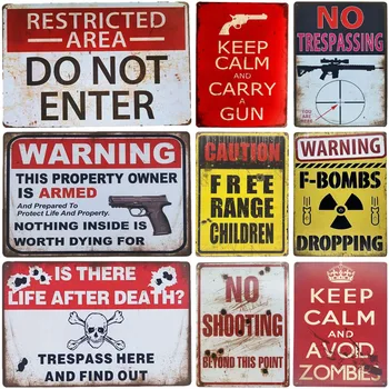 Warning Do Not Enter Metal Tin Sign 1