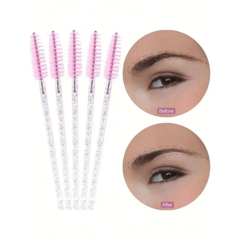 Baguettes bobines jetables professionnelles, 100 pièces, poils en Nylon pour Extensions de cils/sourcils, poignée ABS inodore