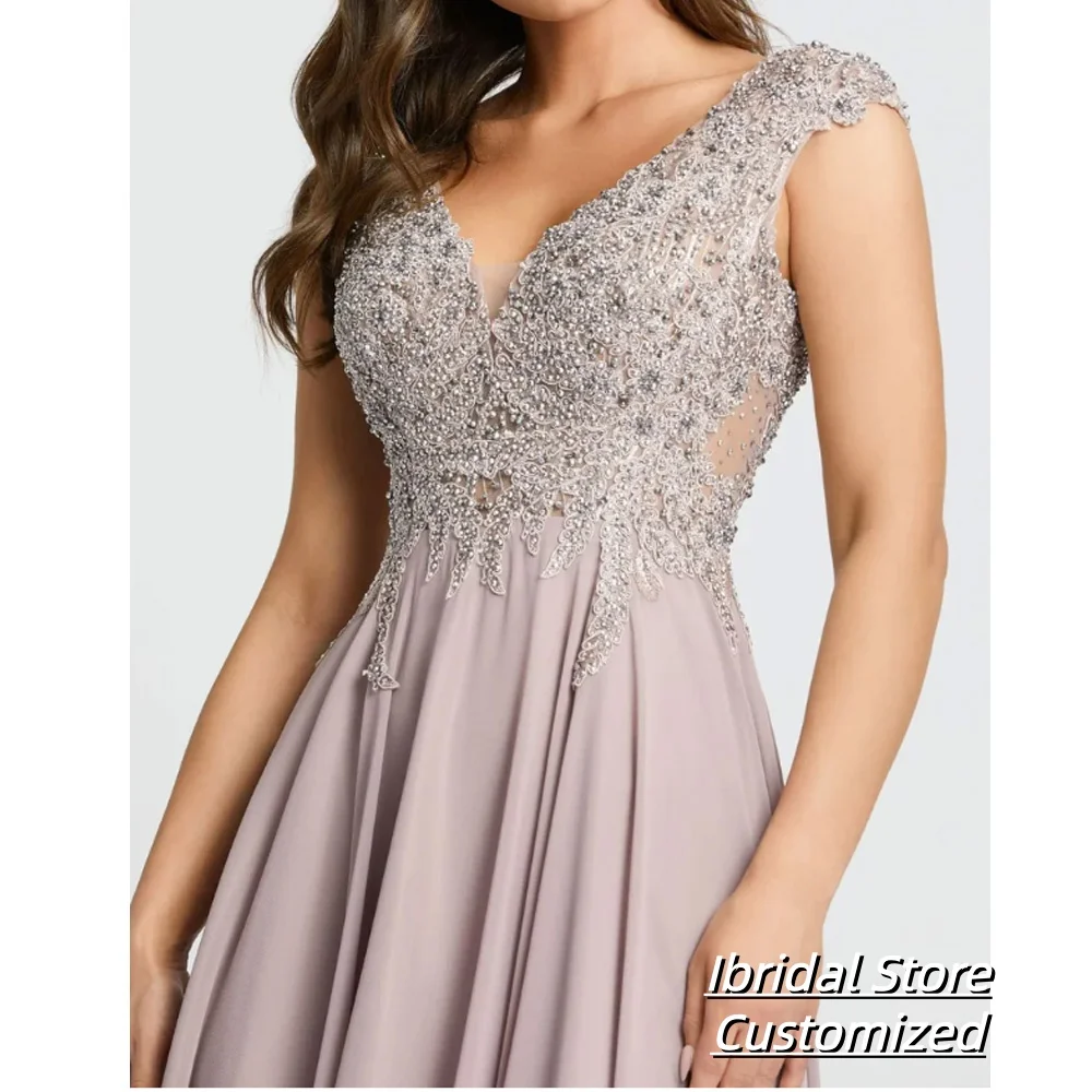 Chiffon Mother Of The Groom Dress Cap Sleeves Floor Length Simple Guest Party Gown For Weddings A Line Vestido De Fiesta image 3