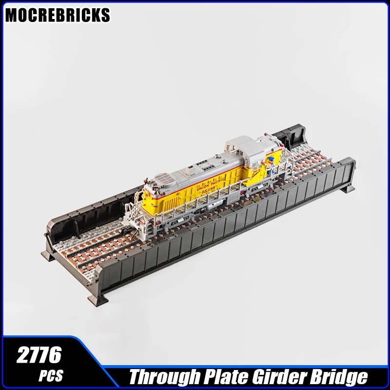 

City Railway Large BuildingsThrough Plate Girder Bridge Train Tracks Building Block Assembly Model Brick Toy Children's Gifts