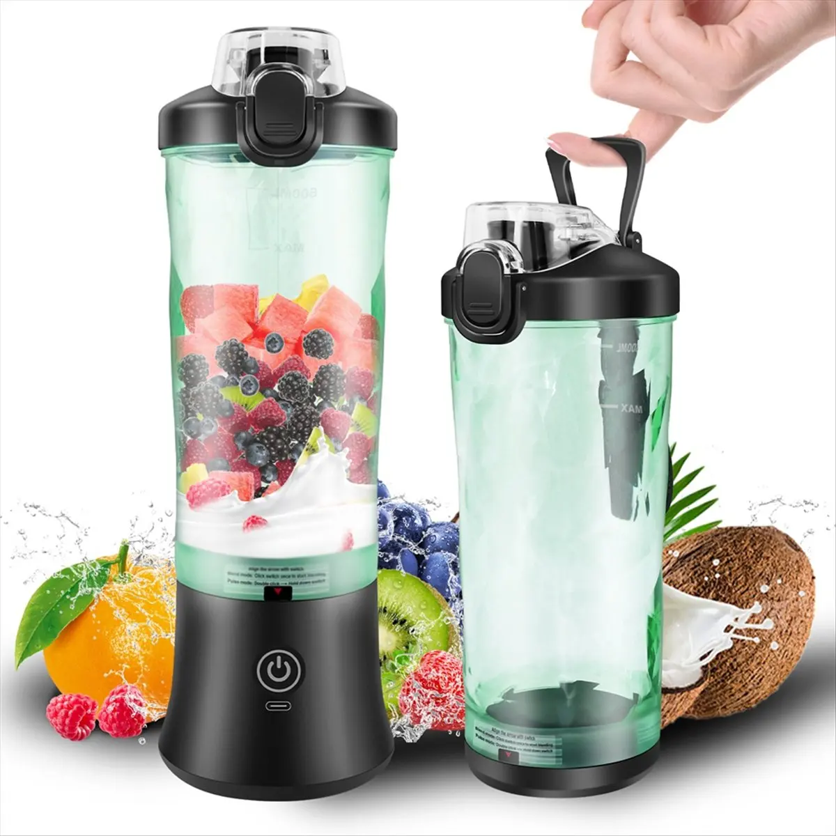 wilwill Professional USB Rechargeable 600ML Portable Blender Electric Juicer Fruit Mixer Mini Blender