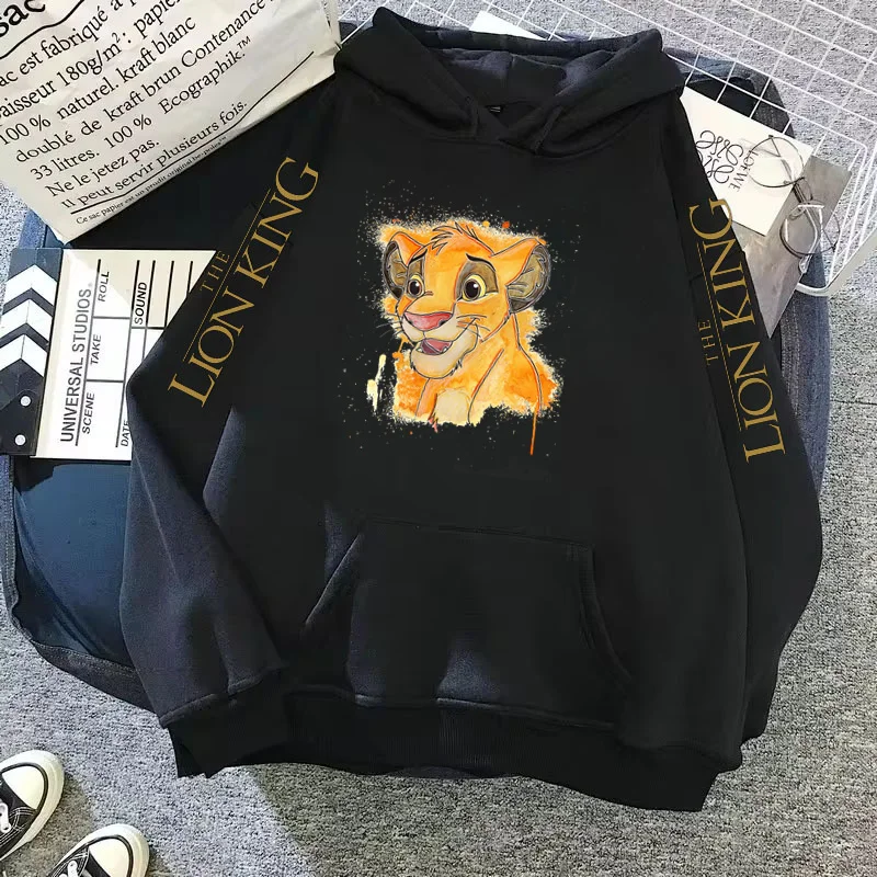 Disney The Lion King Simba Hooded Sweatshirt Woman Clothing Harajuku Hoodie Hip Hop Long Sleeve Women\'s Sweatshirts Y2k Clothes