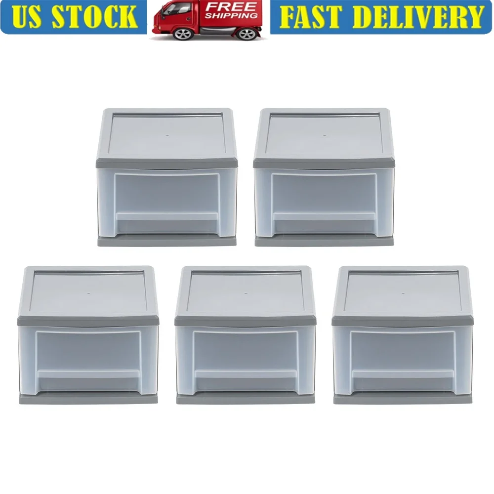 

Прозрачные штабелируемые модульные контейнеры для хранения вещей, органайзеры под кроватью, 5 упаковок, прочный пластик, эффективные решения для домашней организации