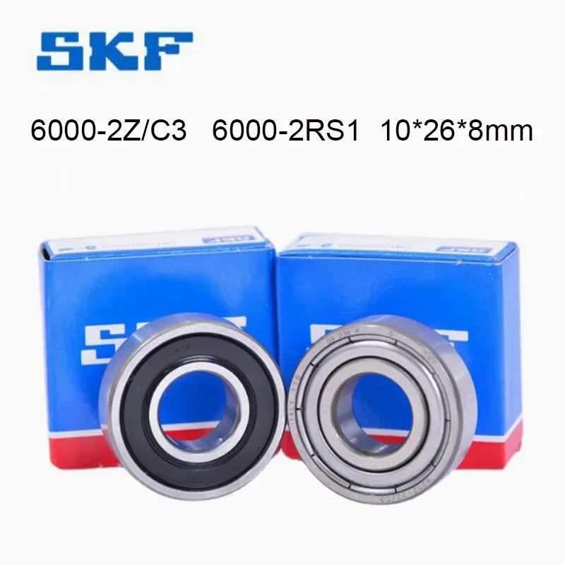 

SKF Origin Sweden Import Bearing 5PCS 6000-2RS1 6000-2Z/C3 Deep Groove Ball Bearing 180100 10*26*8mm Rubber Metal Cover Bearing