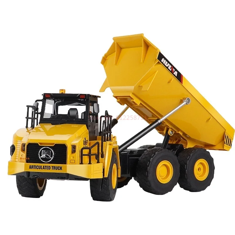 Articulated Rc Dump Truck - Large Rechargeable Remote Control Truck For Boys, Construction Site Toy With Dumping Bed & Led Light