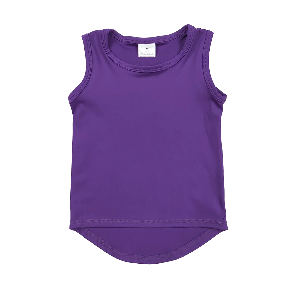

GT0996 Baby Girls Summer Yoga Top Purple sleeveless kids girls activewear top