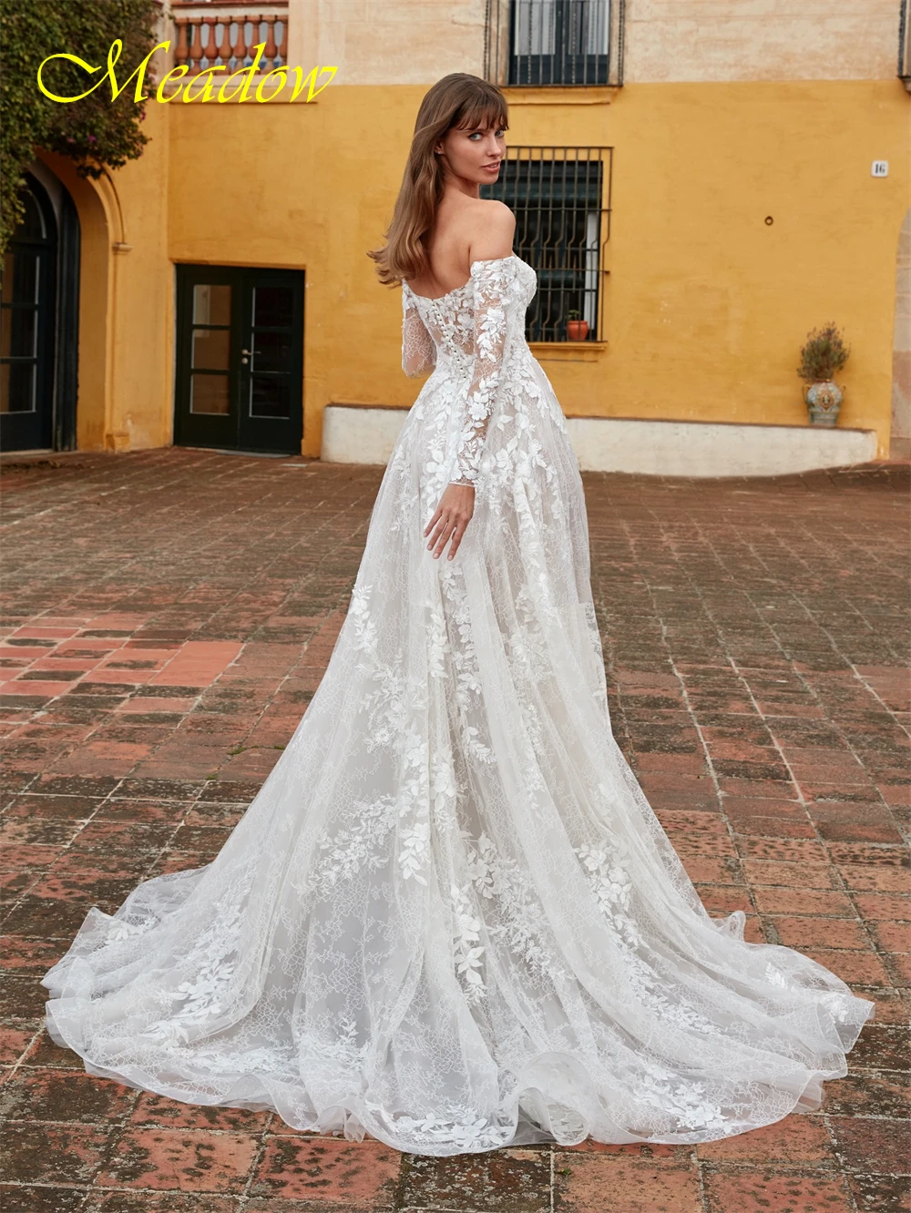 Personalizado sexy branco organza vestido de casamento formal querida mangas compridas vestido de noiva sonhador a linha capela trem robe de mariée