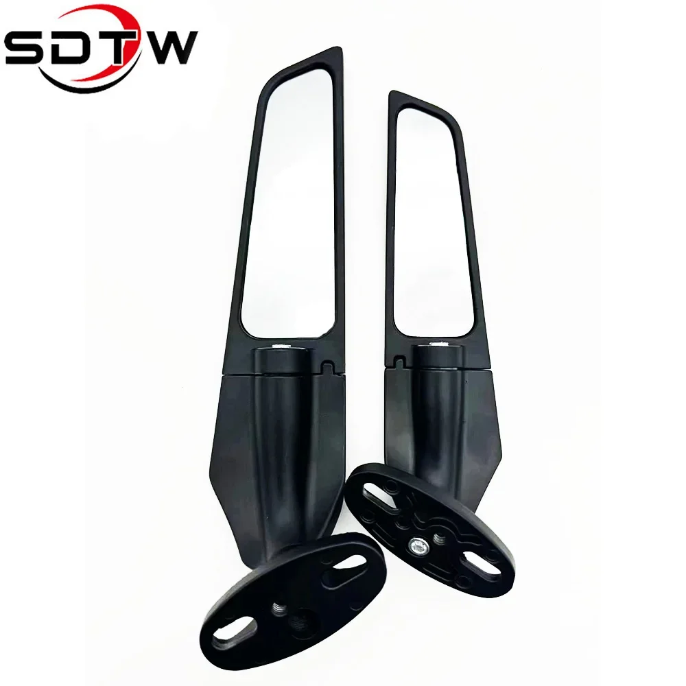 

Modified Motorcycle Mirrors For Kawasaki Ninja 250 300 400 650 H2 H4 Adjustable Rotating Rearview Wind Swivel Wing Side Mirror