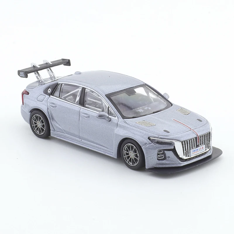 XCARTOYS 1/64 Red Flag H5 Racing Car - Quantum Silver Grey Car Alloy Vehicle Diecast Metal Model Kids Xmas Gift Toys for Boys