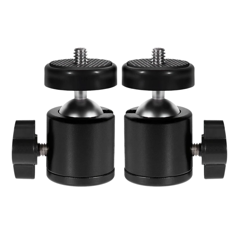 Camera Mount,360° Screw Mini Camera Ball Head Swivel Bracket Mount Ball Head For DSLR Camera,Light Stand,Tripod(2 Pcs)