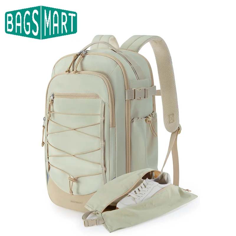 BAGSMART Carry On Travel Backpack 17.3 Inch Large Travel Backpack Carry-on Personal Item Backpack Travel Bag with Shoe Compartm