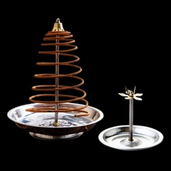 Y 9/11/15/18cm Diameter Incense Burner with Retractable Pole 12/24 Hours Coil Incense Stainless Steel Plate Ring Incense Rack