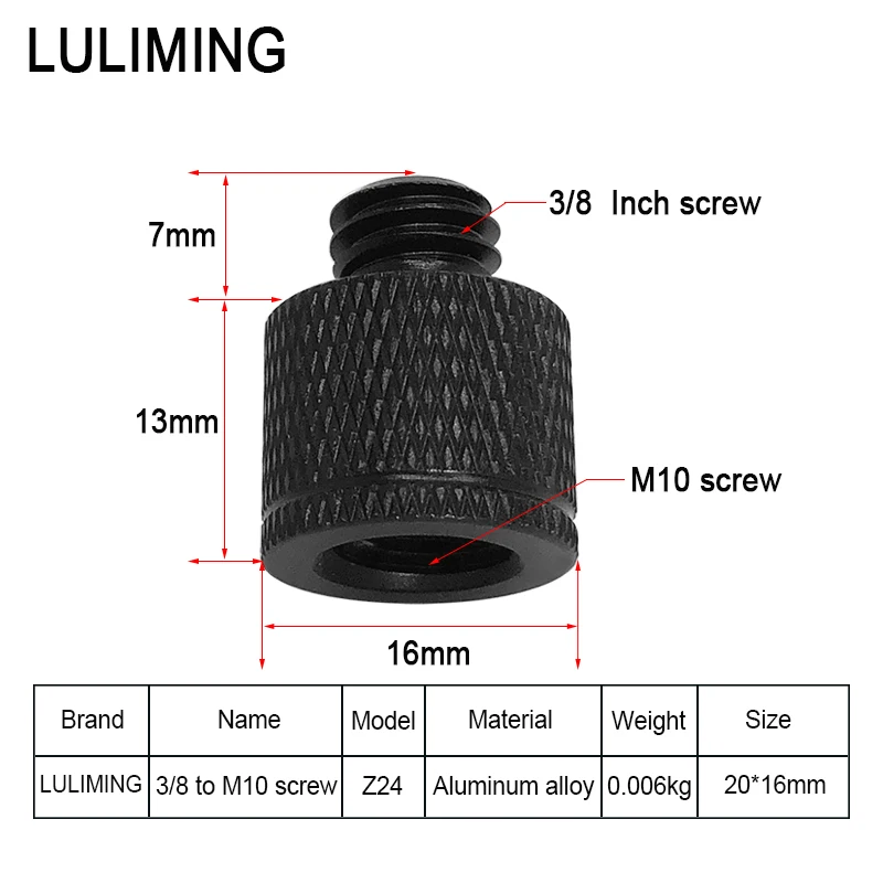 Универсальный переходник с внутренней резьбой 3/8-16 на наружную резьбу M6 M8 M10 M12 Аксессуары для фотоаппаратов адаптер для крепления штатива с шаровой головкой