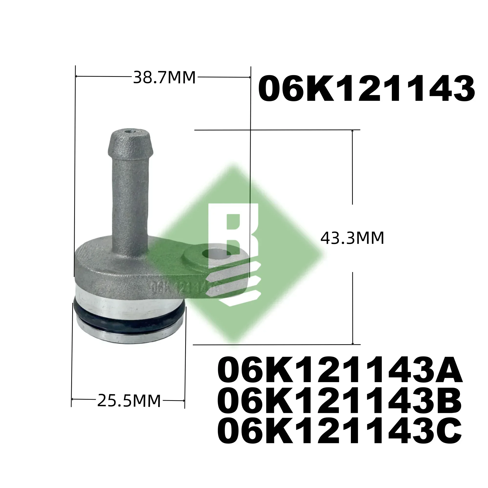 06K121143C for VW Beetle Jetta Golf MK6 CC Tiguan Passat B8 Audi A1 A3 A4 Q3 Q5 Coolant Engine Hose Flange Kit 06K 121 143 A