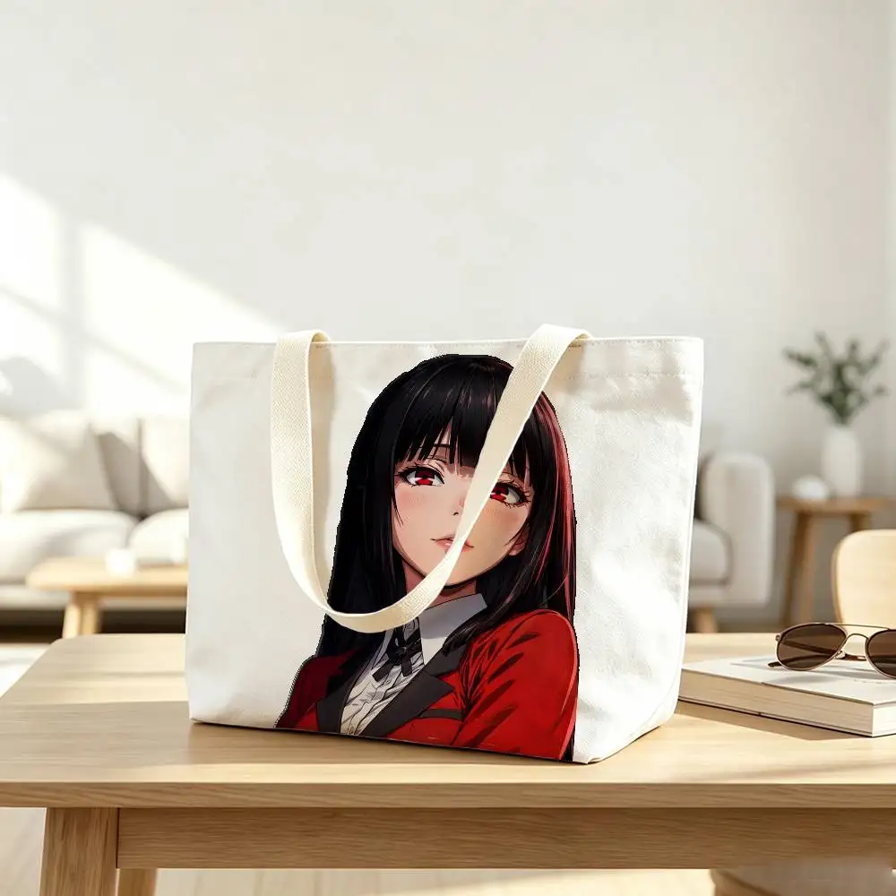 Anime Y-Yumeko Jabami K-Kakegurui Print Bag Eco Shopper Cotton Jute Bag Reusable Bag Foldable Reusable Sac Tissu