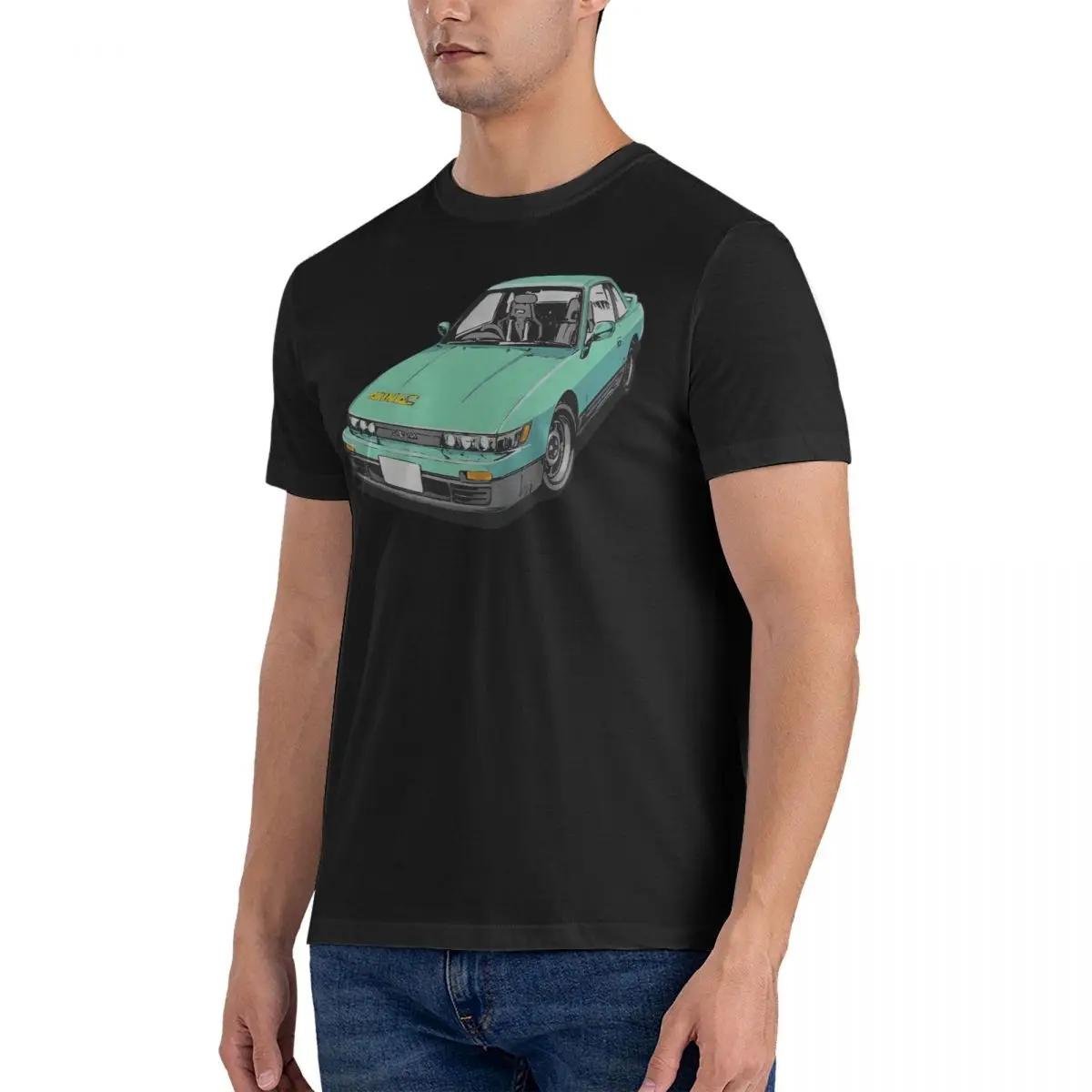 Silvia S13 Initial D Sticker T Shirts Men Cotton Awesome T-Shirt O Neck Initial D Tees Short Sleeve Tops Summer