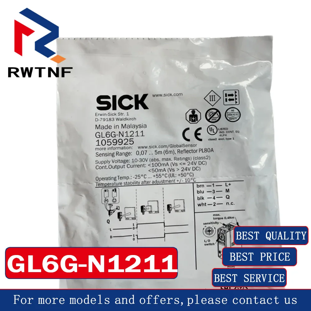 

Brand New Genuine GL6G-N1211 SICK Photoelectric switch sensor,100% original warehouse stock