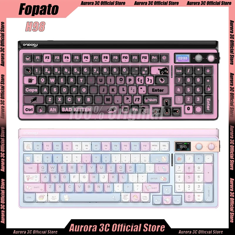 

Fopato H89 Mechanical Gaming Keyboard Wireless Bluetooth 3 Mode Hot-Swap Gasket Pbt Keycaps Rgb Custom Esports Gamer Keyboads