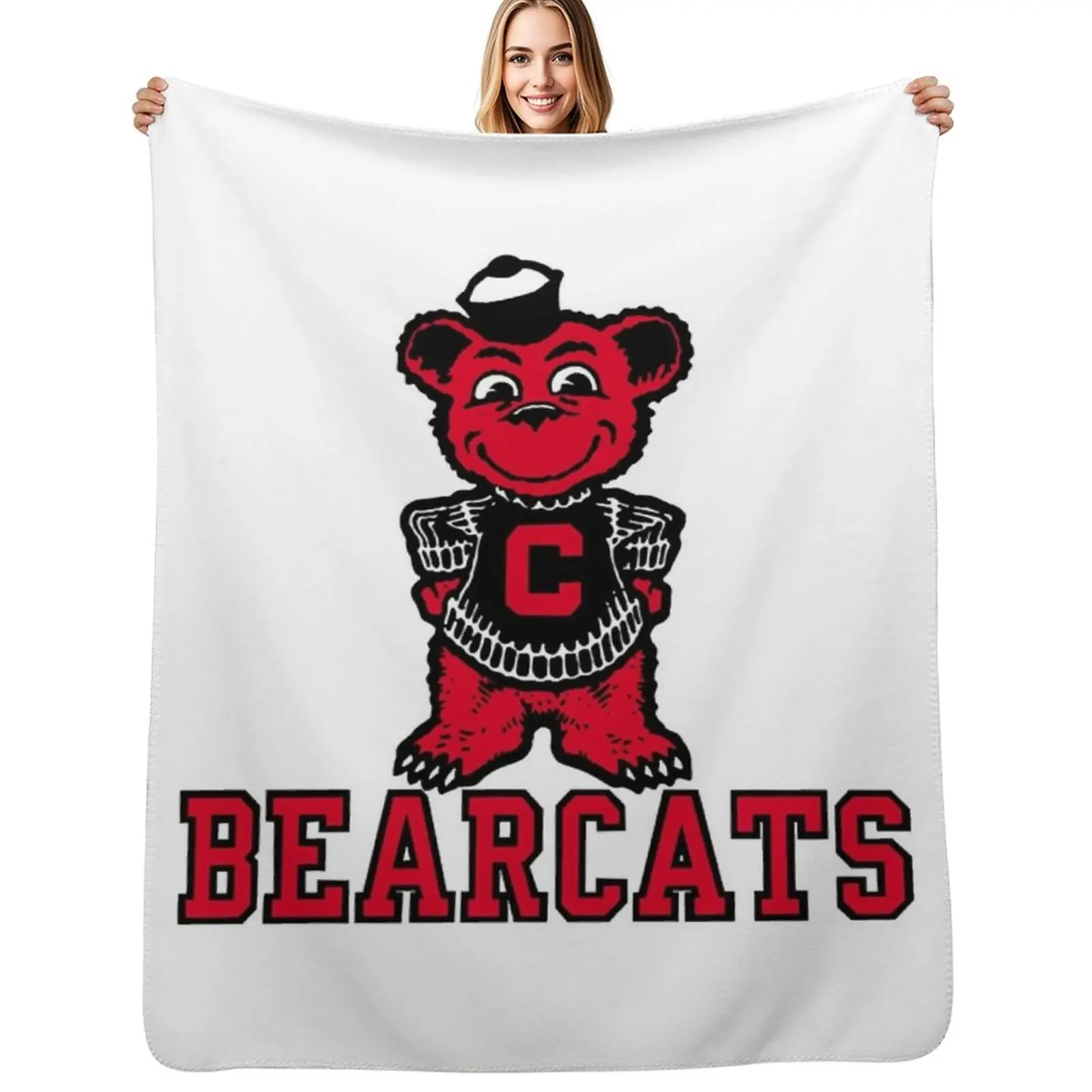 

Bearcats Throw Blanket Cozy Light Blanket for Travel Camping Picnic
