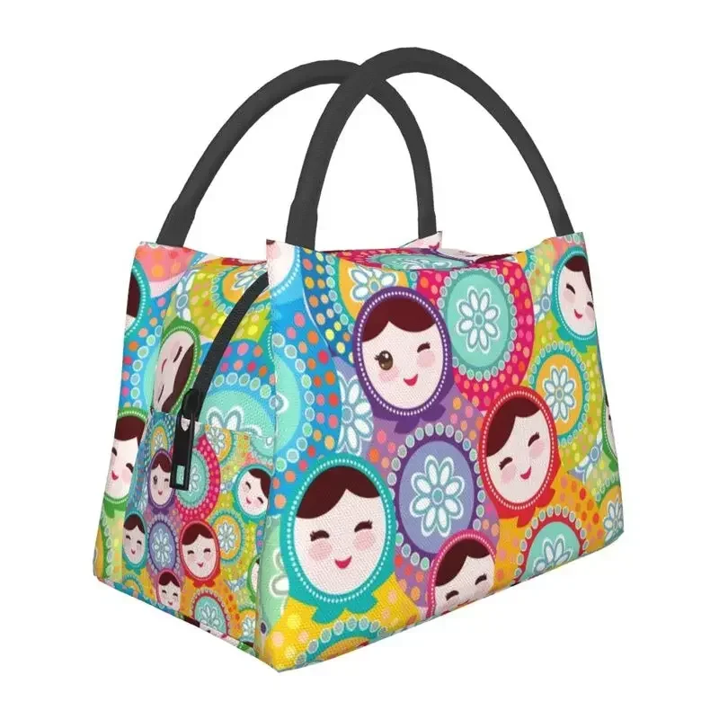 Custom Russian Dolls Matryoshka Lunch Bags Women Cooler Warm Insulated Lunch Box for Work Pinic or Travel