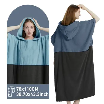 Surf Poncho Towel Poncho Quick-Dry Towel Hoodie Microfiber Beach Robe Changing Poncho…