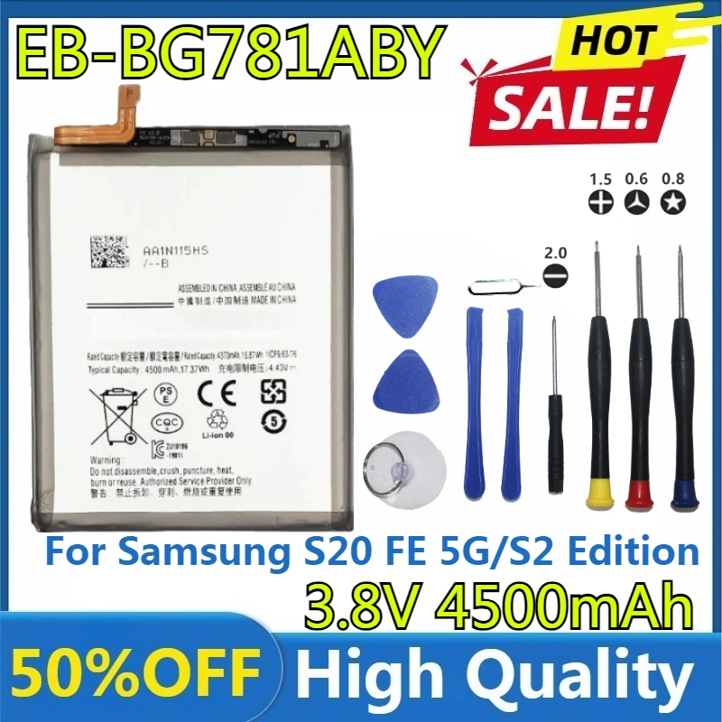 

Новый высококачественный аккумулятор EB-BG781ABY для Samsung S20 FE 5G/S2 Edition/A52 5G/A526/A52S 5G/A525/G780, аккумулятор + инструменты