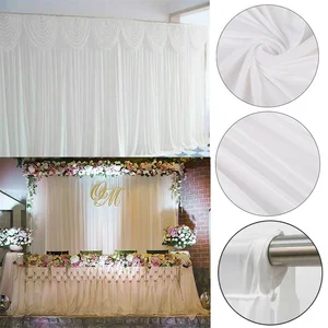 2x 2/3x3m beyaz şeffaf ipek düğün parti zemin panelleri, asılı perdeler, etkinlikler, festival, sahne arka plan dekorasyon aksesuarları Olay yerine yapılan 12 çekirdekli satışlar-no. 1