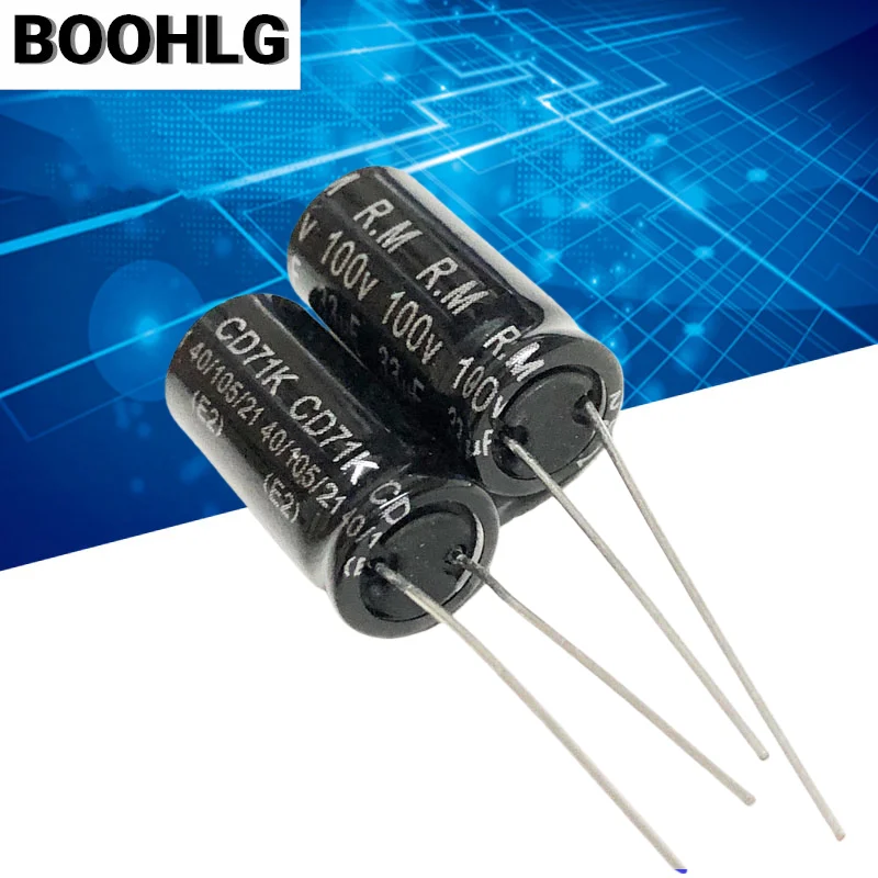 5PCS fever audio frequency crossover NP non-polar electrolytic capacitor 100v 33uf 10X20mm