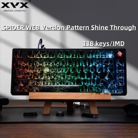 XVX SPIDER WEB Version Pattern Shine Through OEM Profile IMD-Tech Keycap Set 118 Keys Black Backlight Keycaps （only keycaps)