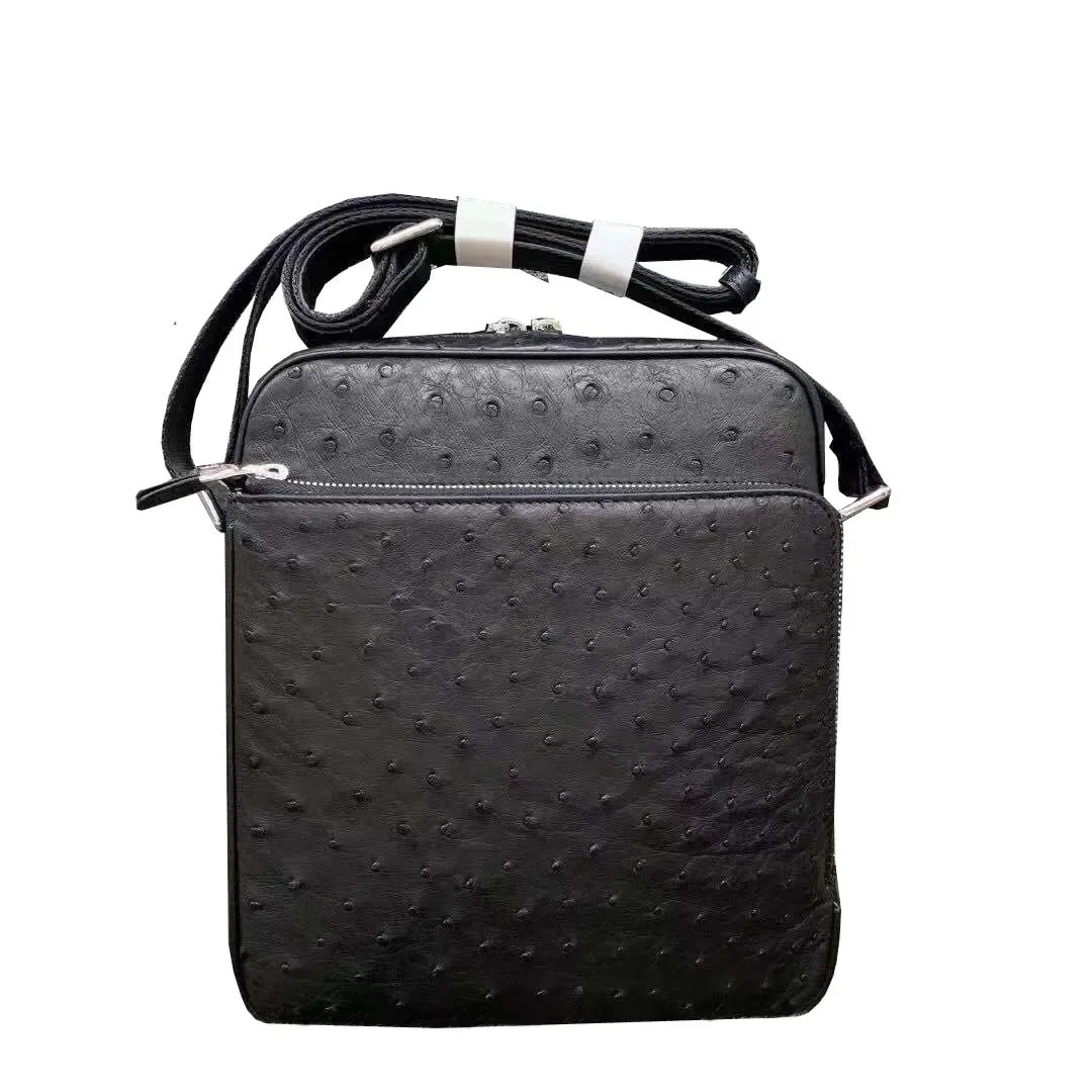 fanzunxing men ostrich leather bag single shoulder men bag male ostrich bag