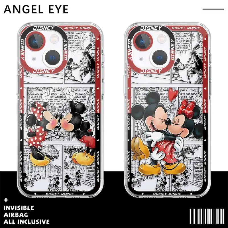 phone case For iPhone 14 13 12 Mini 11 Pro Max 15 8 X XR XS MSX 6 6S 7 SE 15Plus Clear fundas cover Disney Mickey Mouse Animaton