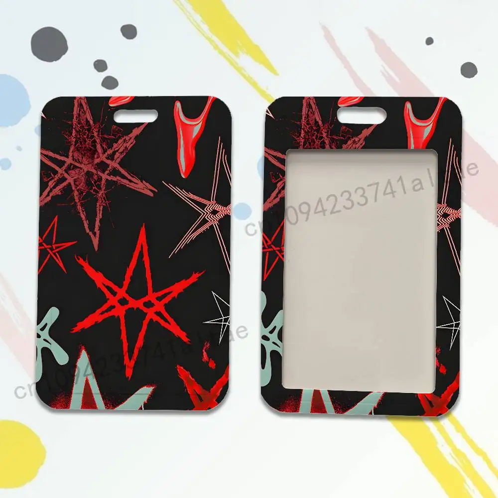 B-Bring Me The Horizon Card Holder Durable With Carabiner Name Tag Vertical ID Badge Holders Credentials Protection