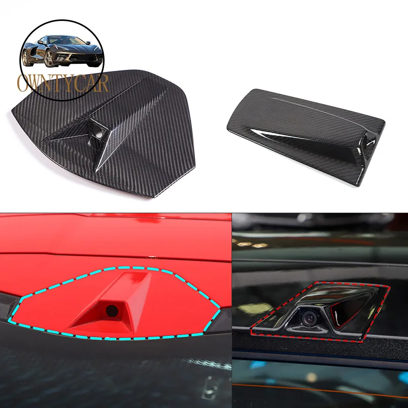 Real Carbon Fiber Car Rear Reverse Camera Trim Cover Sticker Accessories For Chevrolet Corvette C8 Stingray Z51 Z06 2020-2023