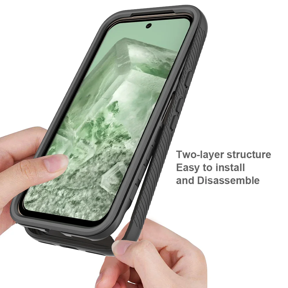 Hybrid Rugged Armor Shockproof Case For Google Pixel 8A 7A 6A 6 7 8 Pro TPU Bumper Transparent Acrylic Hard Plastic Back Cover