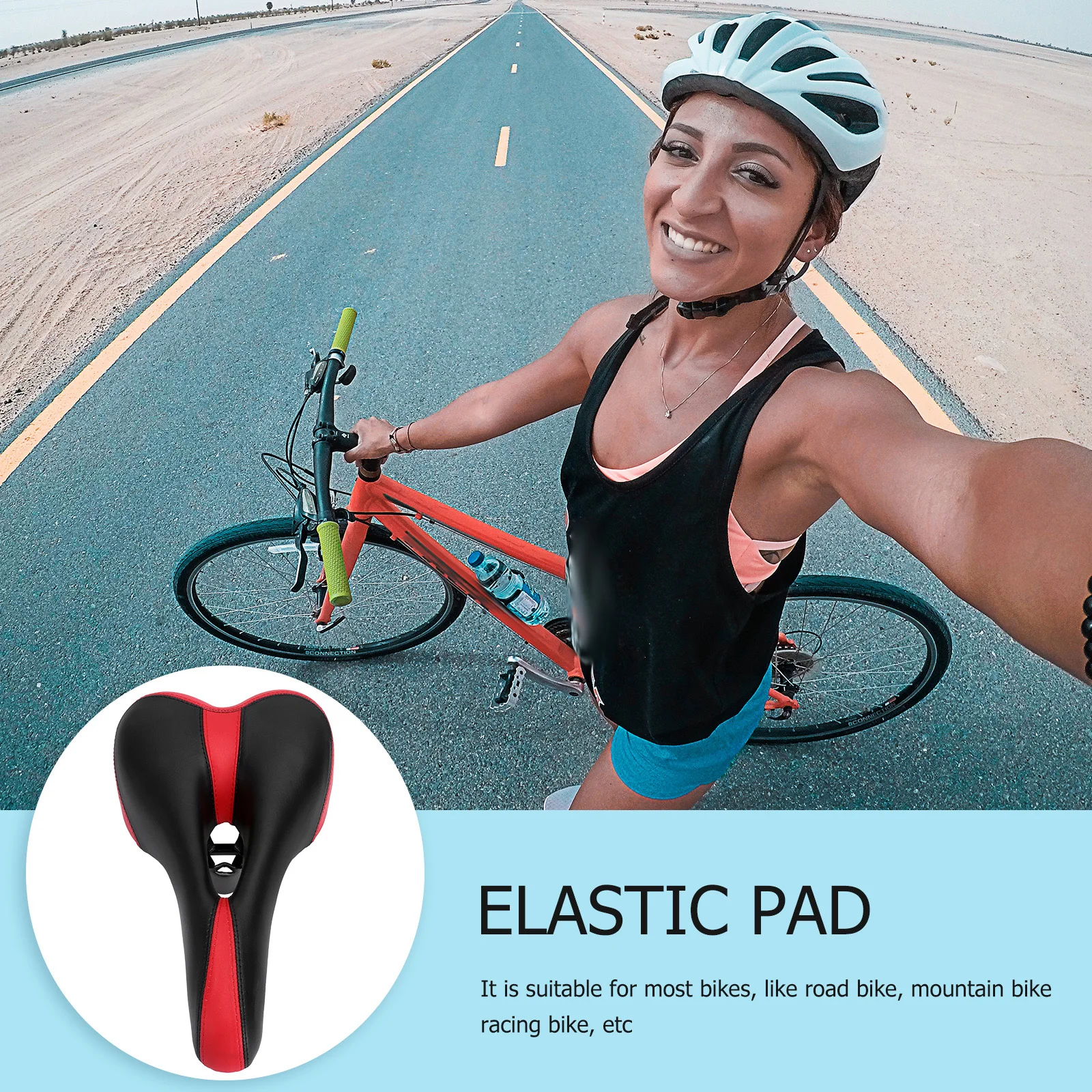 

Bicycle Seat Red Bike Saddle Road Cushion Sports Pad Mountain Accessory Cycling
