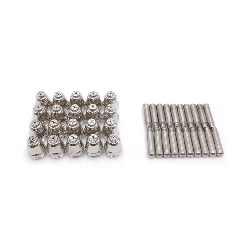 Industrial Replacement Plasma Cutting Torch Consumables Kit 20PCS Tips 20PCS Electrode for P60 AG60 SG55