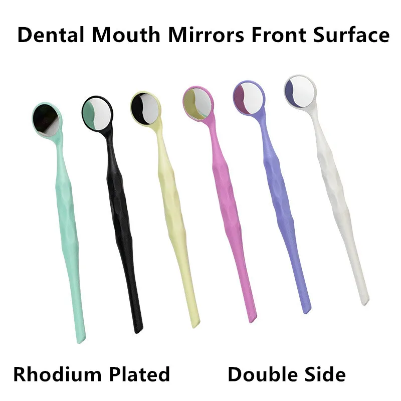 

50Pc Dental Odontoscope Rhodium Mouth Mirrors Front Surface Intraoral Photography Mirror Exam Reflector Glass Double/Single Side