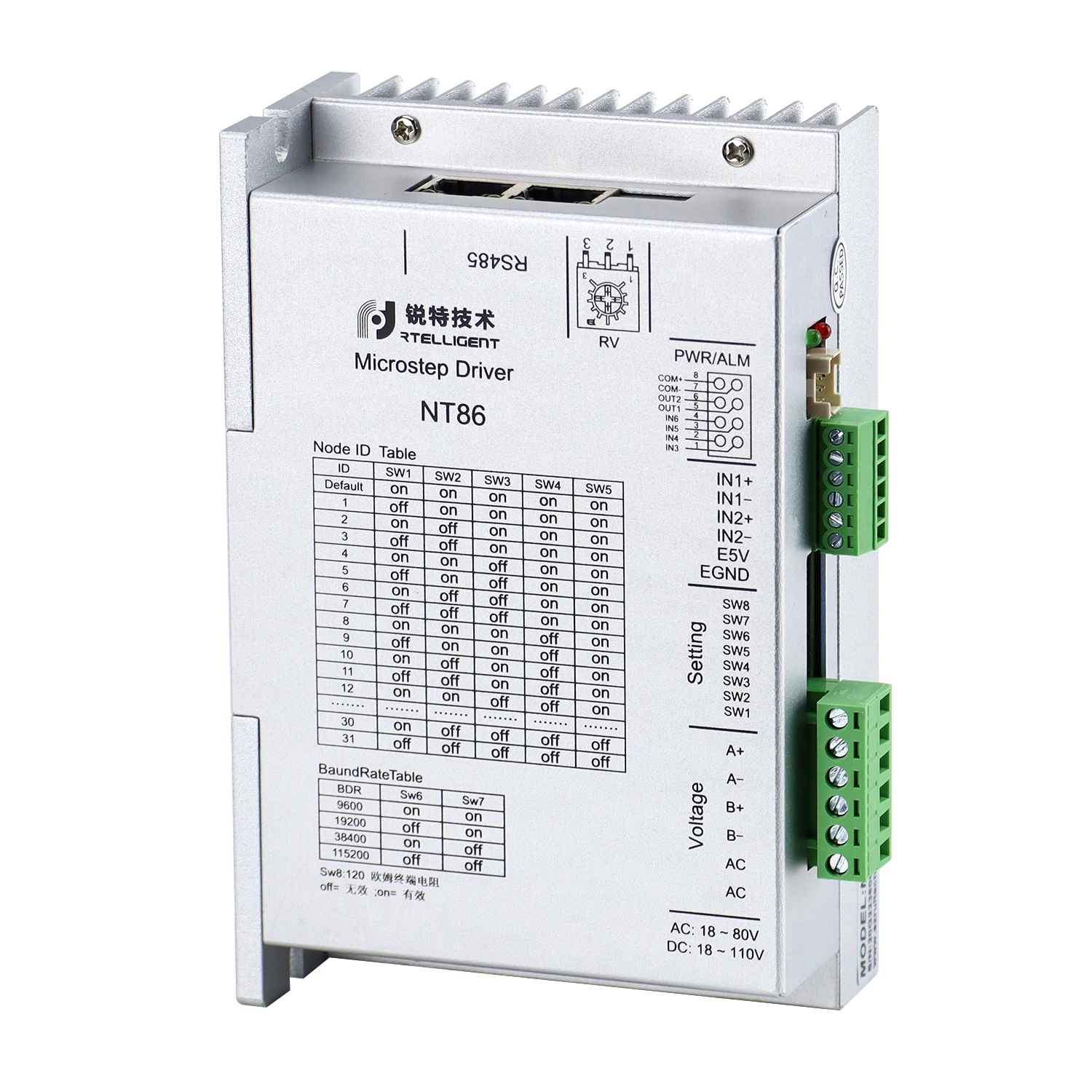Factory Outlet Nema 34 4.5/8.5N.M Closed Loop Stepper Motor with NT86 Stepper Driver for CNC Kit