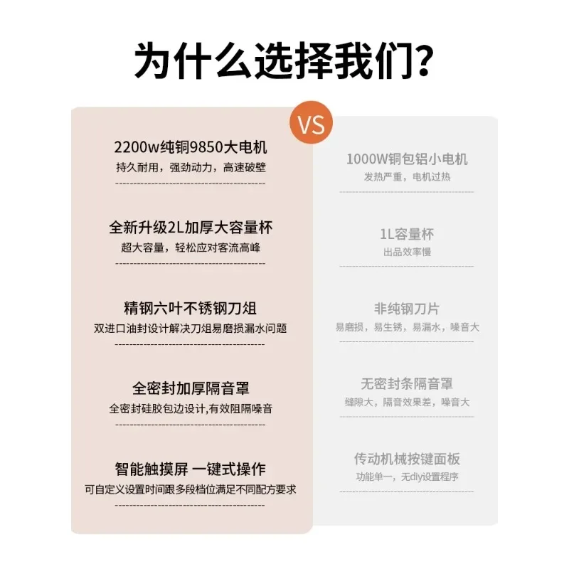 Smoothie machine Commercial milk tea shop special soundproof belt cover Silent juicing wall breaker Tea extraction machine
